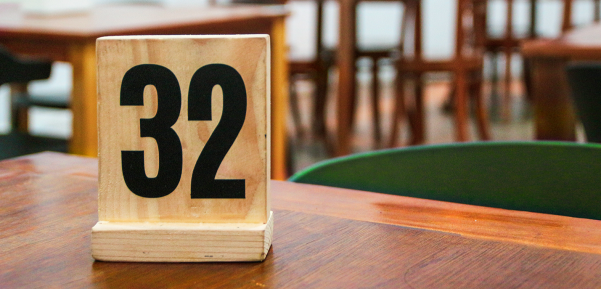 Table marker at a restaurant